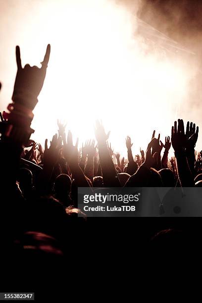 concert crowd - rock music festival stock pictures, royalty-free photos & images