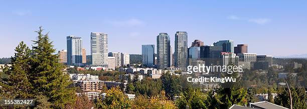 city of bellevue in washington state - bellevue washington state stock pictures, royalty-free photos & images