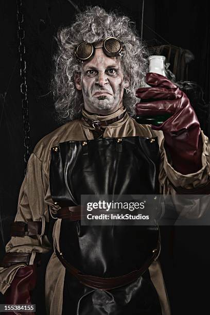 mad scientist - crazy white hair stock pictures, royalty-free photos & images