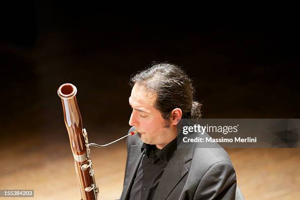 bassoonist - bassoon stock-fotos und bilder