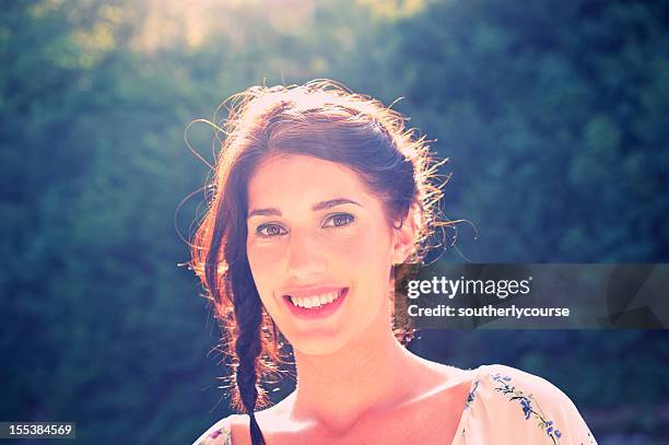 portrait of a young woman - rim light portrait stock pictures, royalty-free photos & images