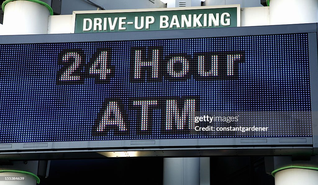 ATM Drive - Up Banking Sign