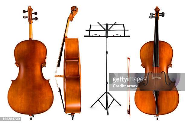 violoncello and music stand - double bass stock pictures, royalty-free photos & images