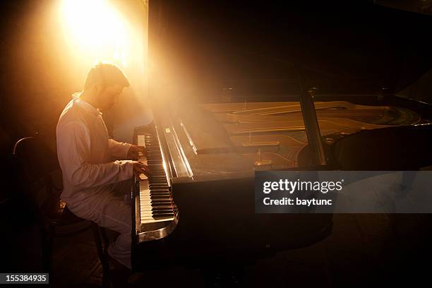 piano player - jazz piano stock pictures, royalty-free photos & images