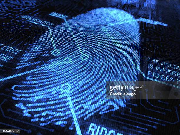 fingerprint - forensisch onderzoek stockfoto's en -beelden