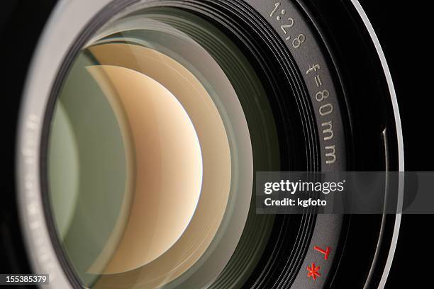 obiettivo della fotocamera riflessi - cinepresa foto e immagini stock