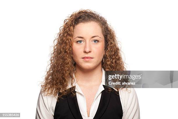 portrait of a woman - isolated women serieus sad stockfoto's en -beelden