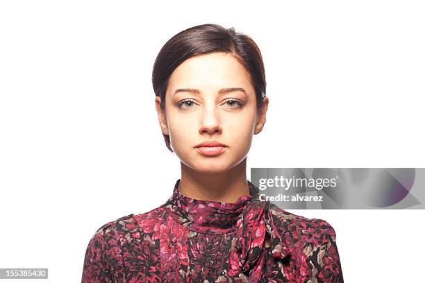 portrait of a young woman - hair back stock pictures, royalty-free photos & images