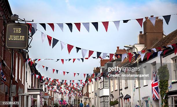 british diamond jubilee street party - british culture stock pictures, royalty-free photos & images