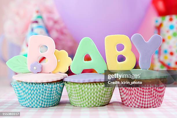 baby cupcakes - babyshower stock-fotos und bilder