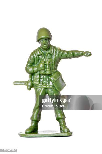 generic toy soldier isolated on white - sergeant stockfoto's en -beelden