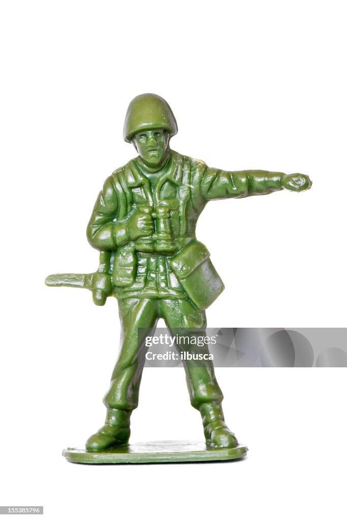 Generic toy soldier isolated on white