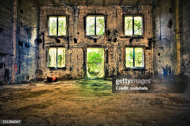verlassenen palast, urban ablehnen - abandoned factory stock-fotos und bilder