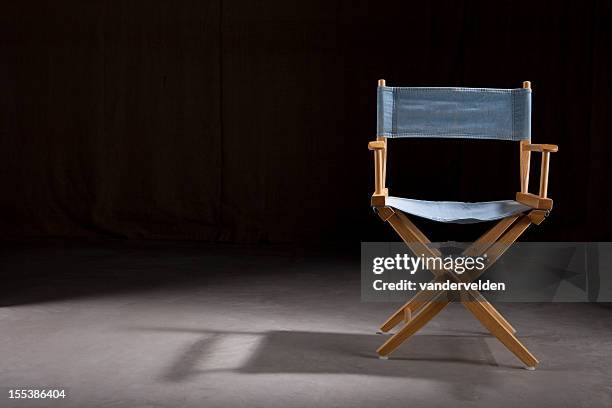 empty director's chair - director chair stock pictures, royalty-free photos & images