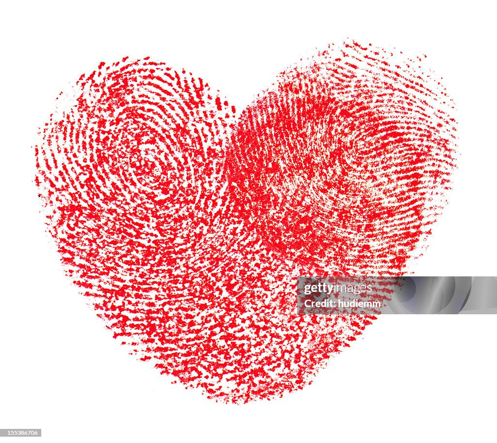 Herz Form Fingerabdruck