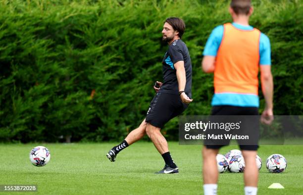 Southampton manager Russell Martin during a Southampton FC pre-season training session at the Staplewood Campus on July 18, 2023 in Southampton,...