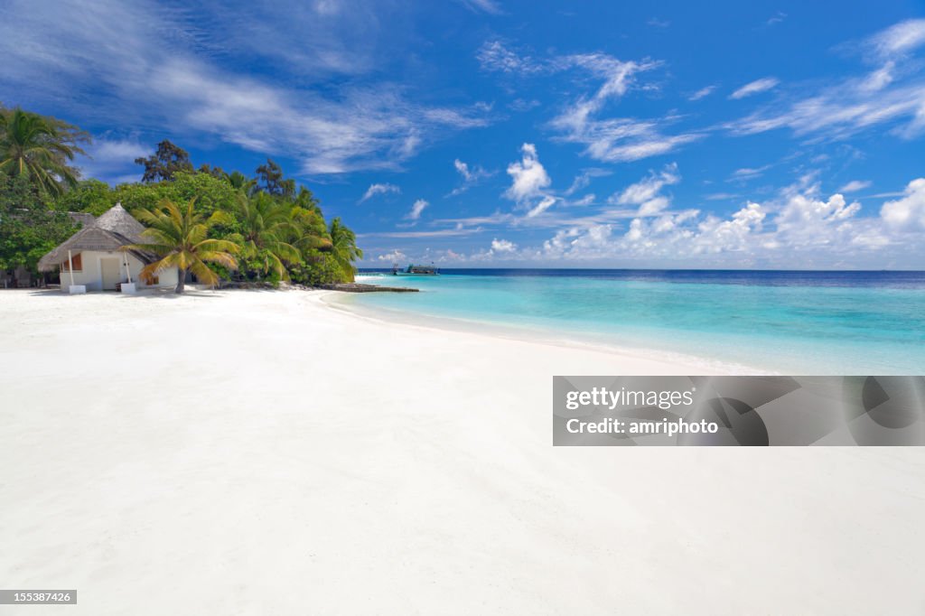 Tropical island bungalow beach