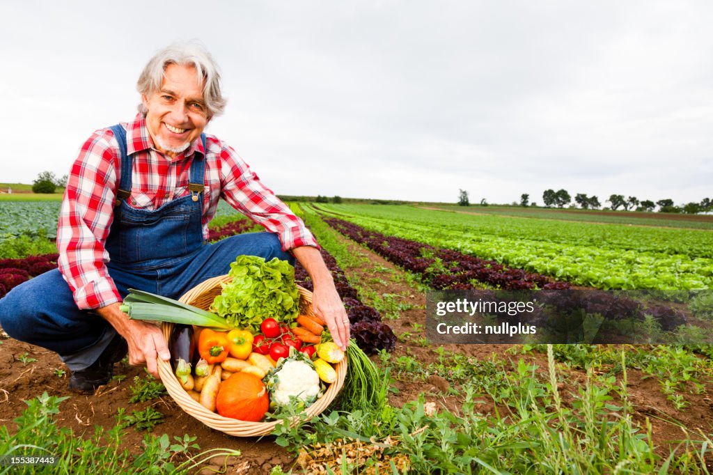 Farmer standing in front of his field