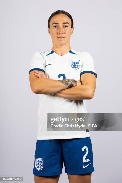 Lucy Bronze of England poses during the official FIFA Women's World Cup Australia & New Zealand 2023 portrait session on July 18, 2023 in Brisbane,...