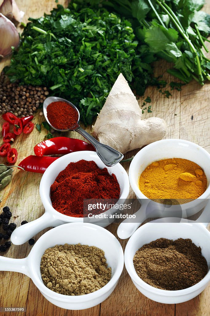 Some Spices and Ingredients for Curry