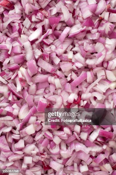 diced red onion background - chopped food stock pictures, royalty-free photos & images