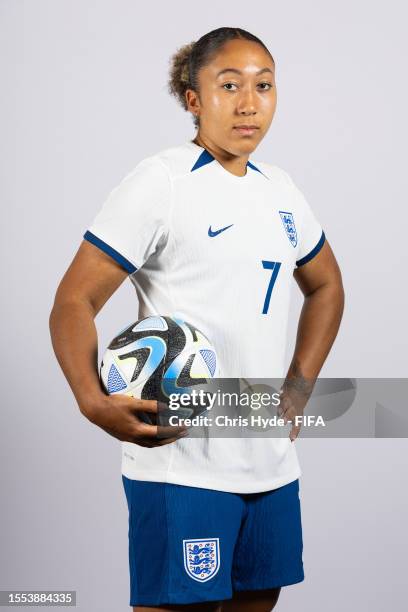 Lauren James of England poses during the official FIFA Women's World Cup Australia & New Zealand 2023 portrait session on July 18, 2023 in Brisbane,...