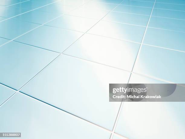 clean white tiled floor in bathroom - tiles stock pictures, royalty-free photos & images