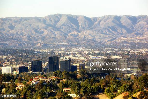 warner center in san fernando valley los angeles california - california mountains stock pictures, royalty-free photos & images