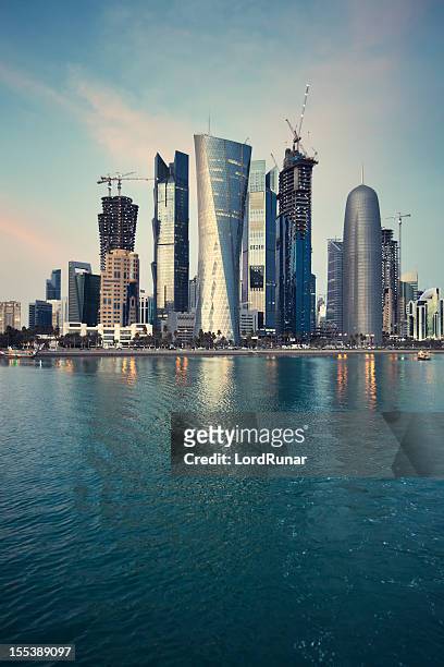 doha skyscrapers - qatar stock pictures, royalty-free photos & images