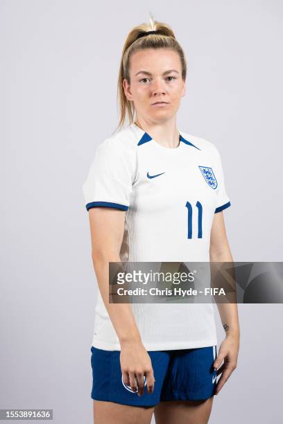 Lauren Hemp of England poses during the official FIFA Women's World Cup Australia & New Zealand 2023 portrait session on July 18, 2023 in Brisbane,...