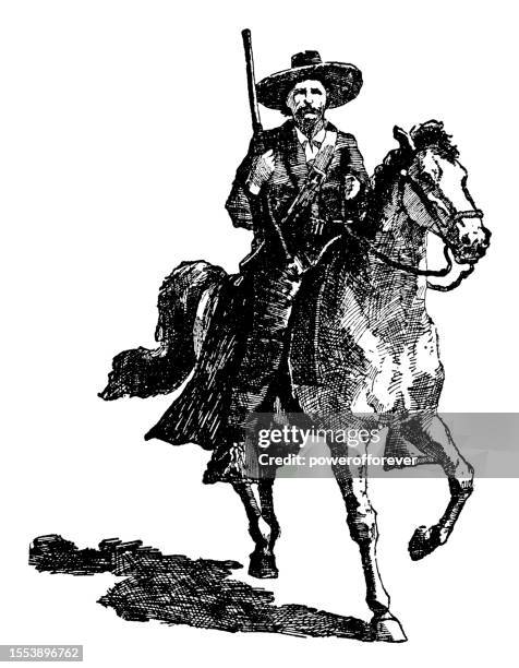 mexican charro - 19th century - charro cowboy stock illustrations