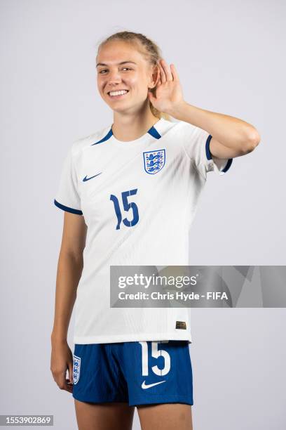 Esme Morgan of England poses during the official FIFA Women's World Cup Australia & New Zealand 2023 portrait session on July 18, 2023 in Brisbane,...