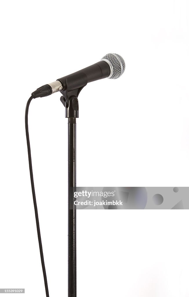 Microphone with clipping path isolated on white