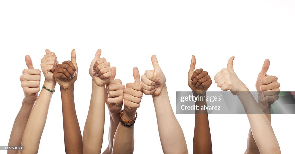 Thumbs Up Hände hoch