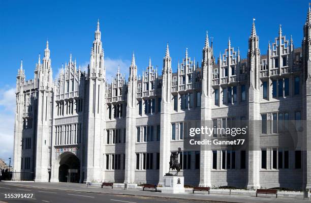 the facade of marischal college building, aberdeen - aberdeen scotland city stock pictures, royalty-free photos & images