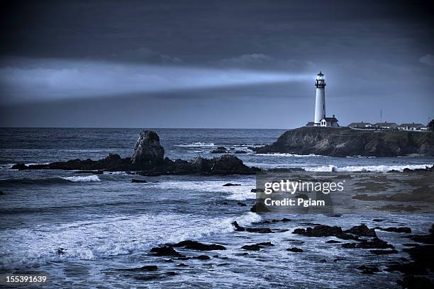pigeon point lighthouse usa, california, big sur - rocky point stock pictures, royalty-free photos & images
