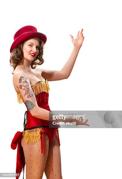 welcome to the show - pin up girl tattoo stock pictures, royalty-free photos & images