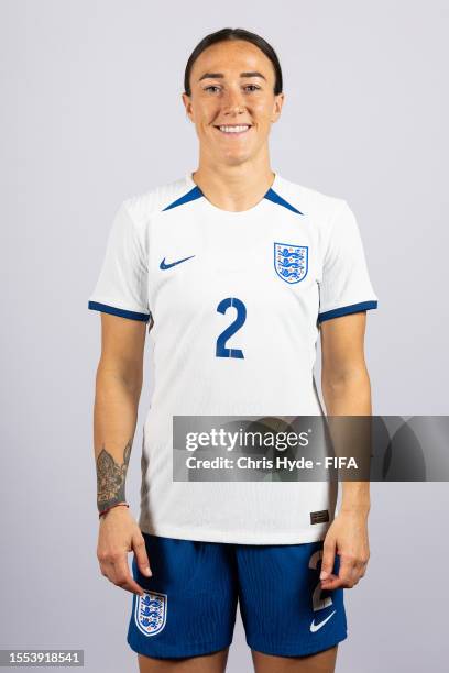 Lucy Bronze of England poses during the official FIFA Women's World Cup Australia & New Zealand 2023 portrait session on July 18, 2023 in Brisbane,...