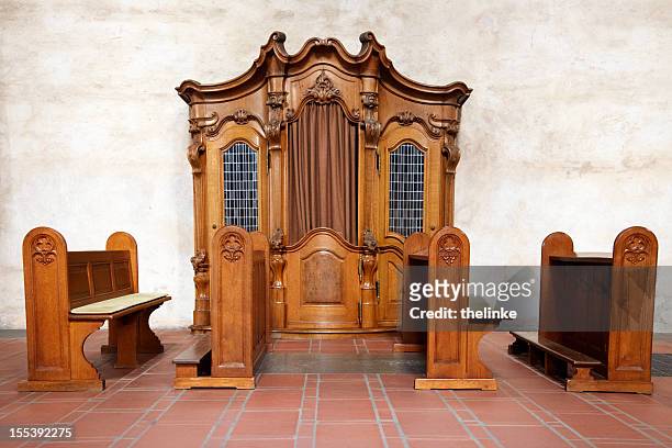 confessional in a german church - confession religion stock pictures, royalty-free photos & images