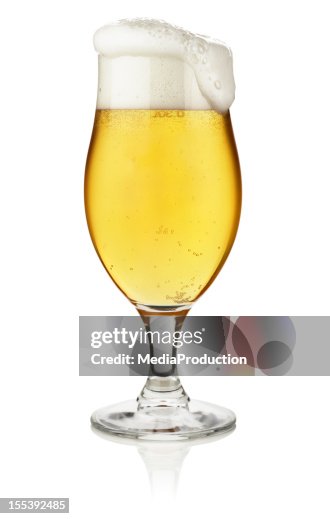 Glass of beer isolated on white with clipping path Glass of beer isolated on white with clipping path