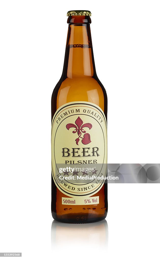 Bottle of Beer with custom label and clipping path