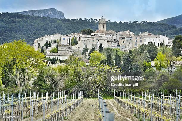 wine village in provence, france - rhone valley stock pictures, royalty-free photos & images