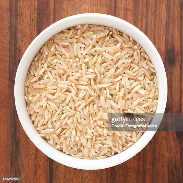 riso integrale - rice grain foto e immagini stock