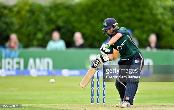 Dublin , Ireland - 25 July 2023; Amy Hunter of Ireland bats during match two of the Certa Women's One Day International Challenge between Ireland and...