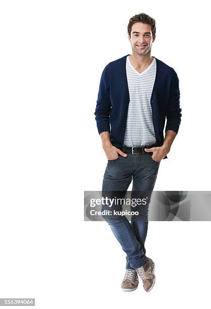 alla moda giovane uomo sicuro - solo un uomo giovane foto e immagini stock