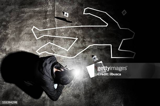 forense cena do crime, o fotógrafo em acção - matar imagens e fotografias de stock