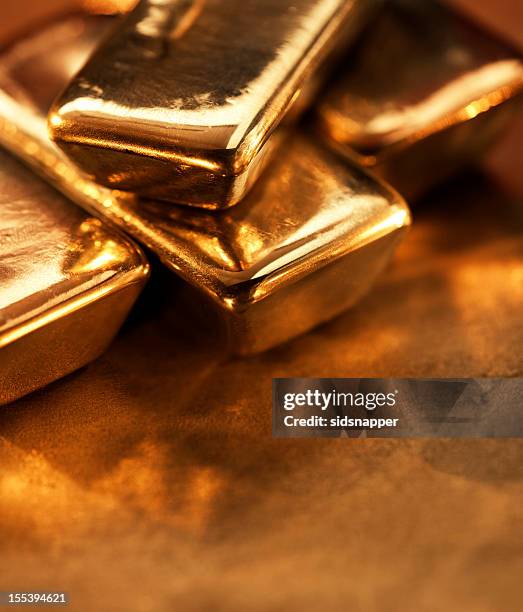 extreme close up of gold ingots.jpg - metal ore stock pictures, royalty-free photos & images