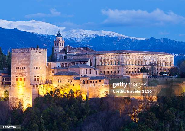 el alhambra de granada, españa - alhambra fotografías e imágenes de stock