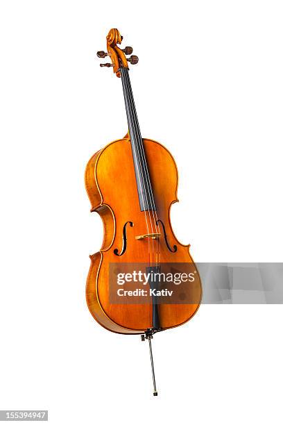 cello full body shot - musical instrument white background stock pictures, royalty-free photos & images