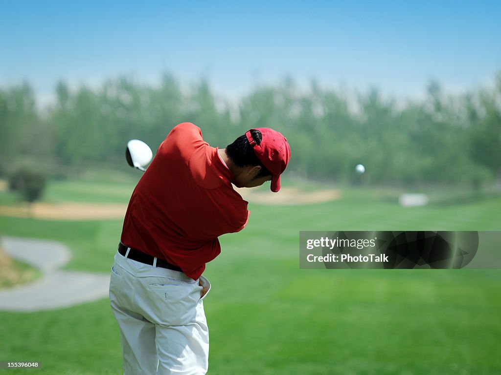 Golf Player Powerful Teeing Off - XLarge